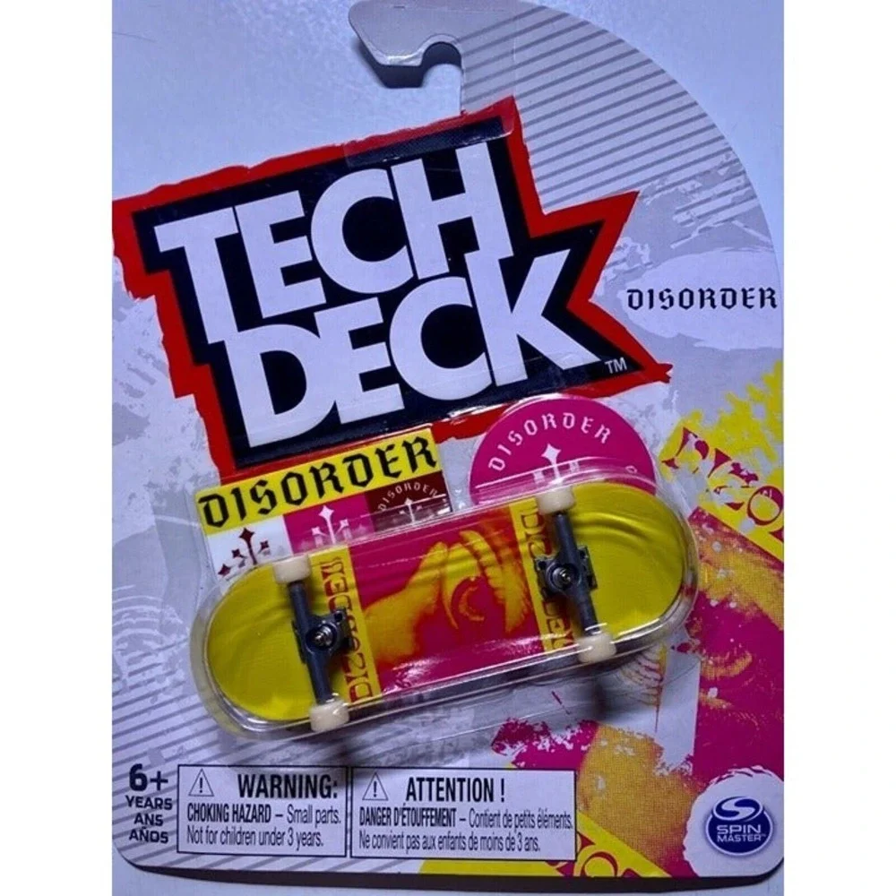 Tech Deck Disorder Rare Fingerboard Skateboard‎ Yellow Pink Spin Master NIP 2022